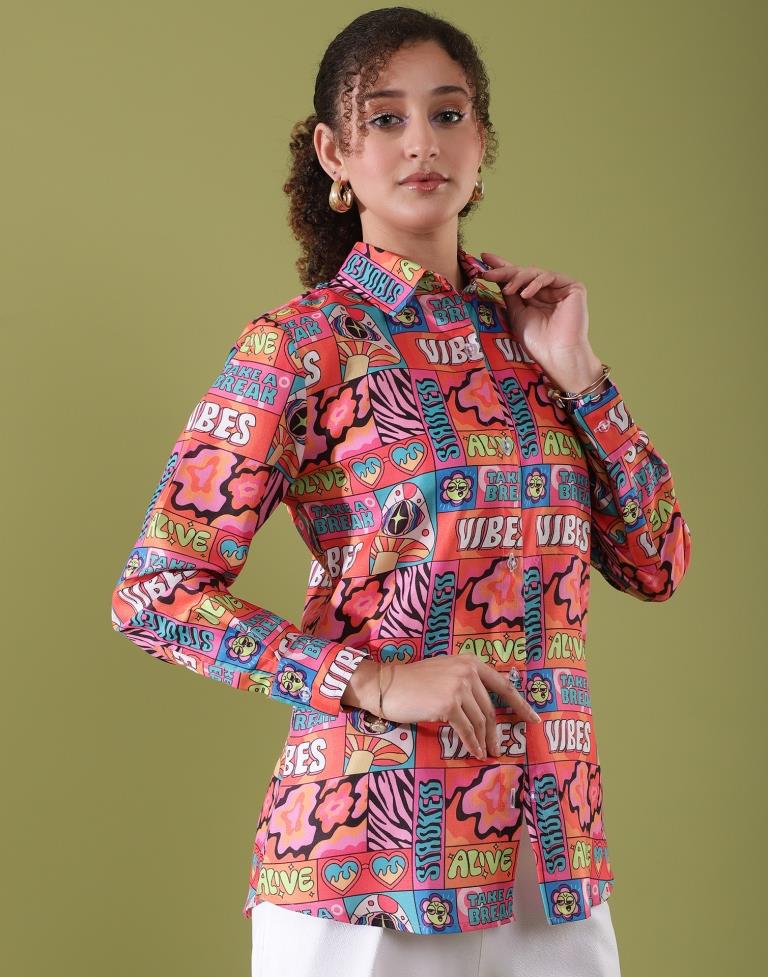 Multicolor Cotton Printed Shirt