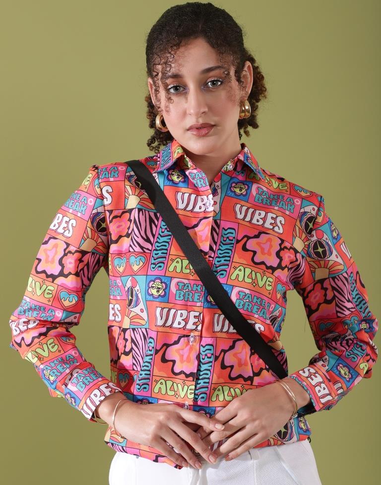 Multicolor Cotton Printed Shirt