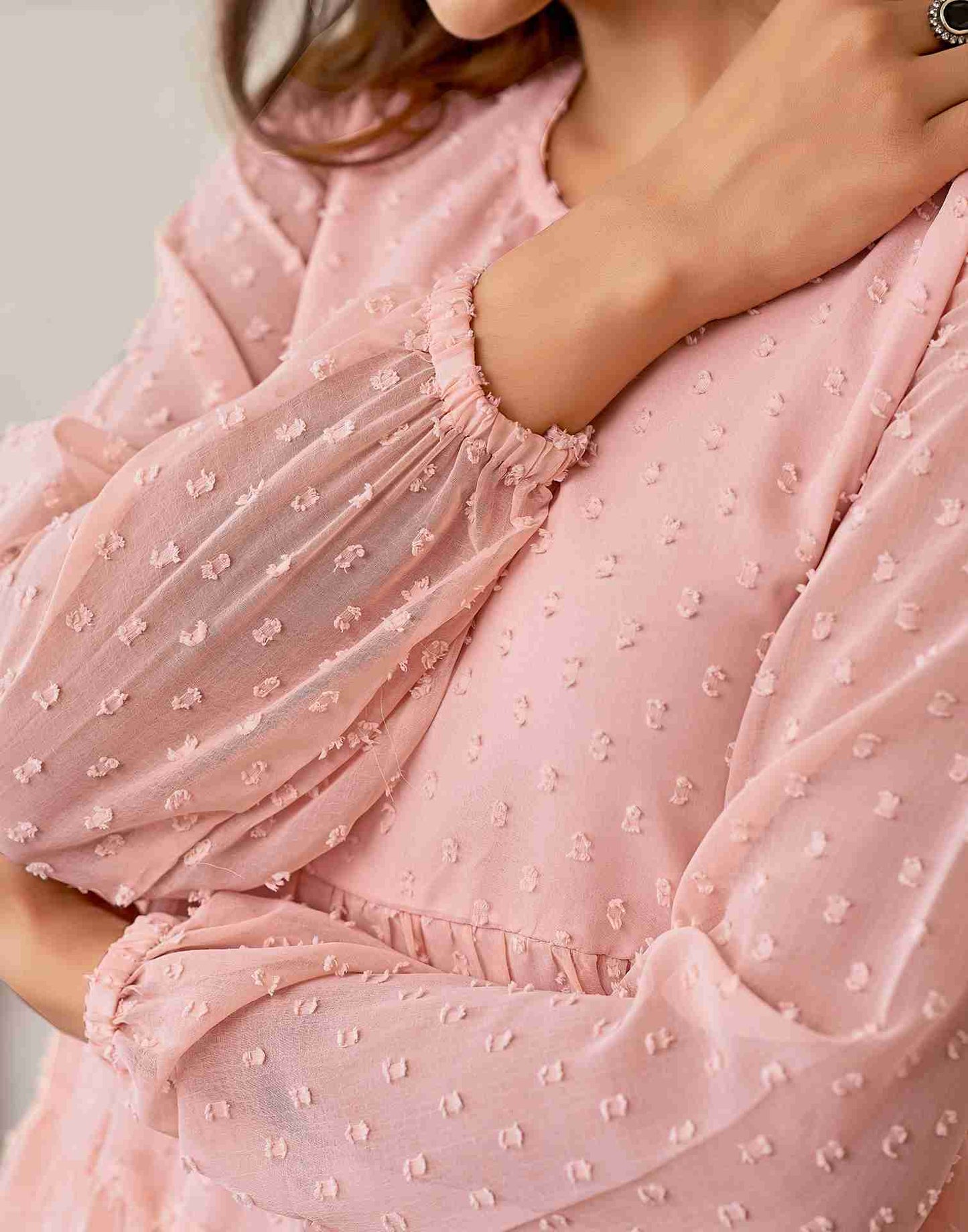 Peach Chiffon Woven Top