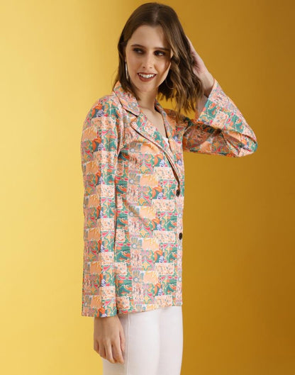 Multicolor Lycra Printed Top