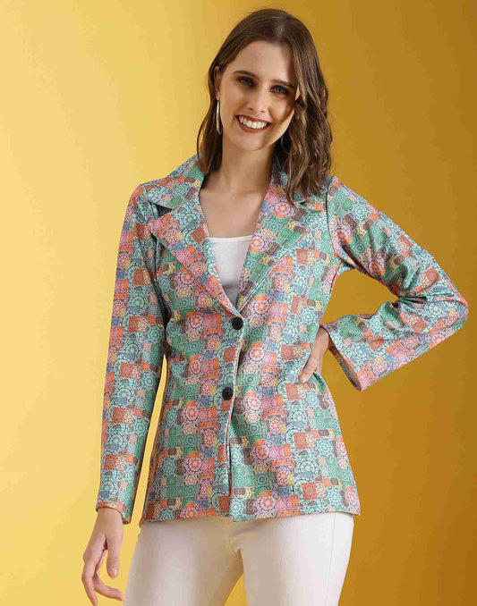 Multicoloured Lycra Printed Top