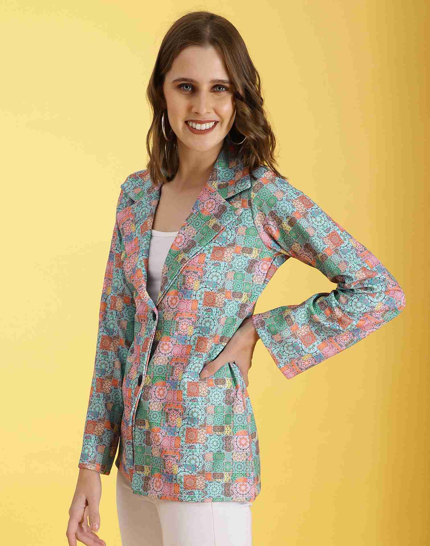 Multicoloured Lycra Printed Top