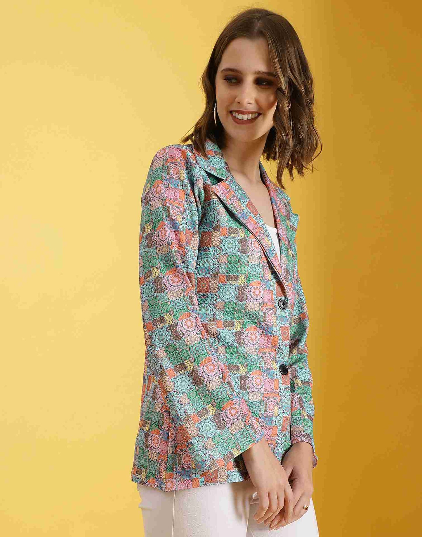 Multicoloured Lycra Printed Top