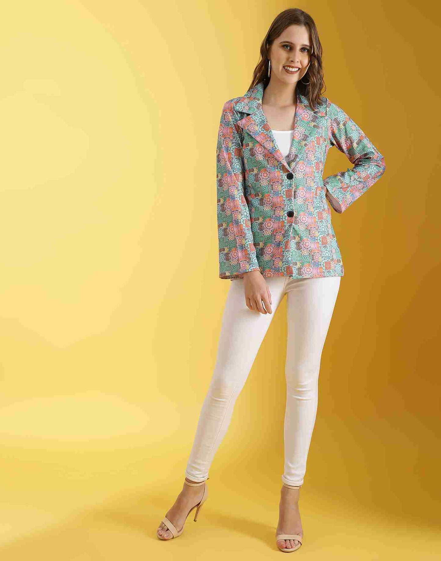 Multicoloured Lycra Printed Top