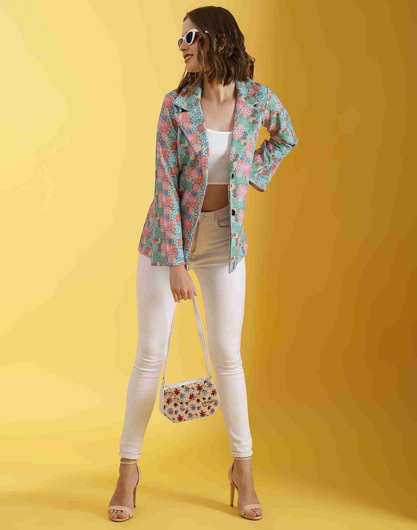 Multicoloured Lycra Printed Top