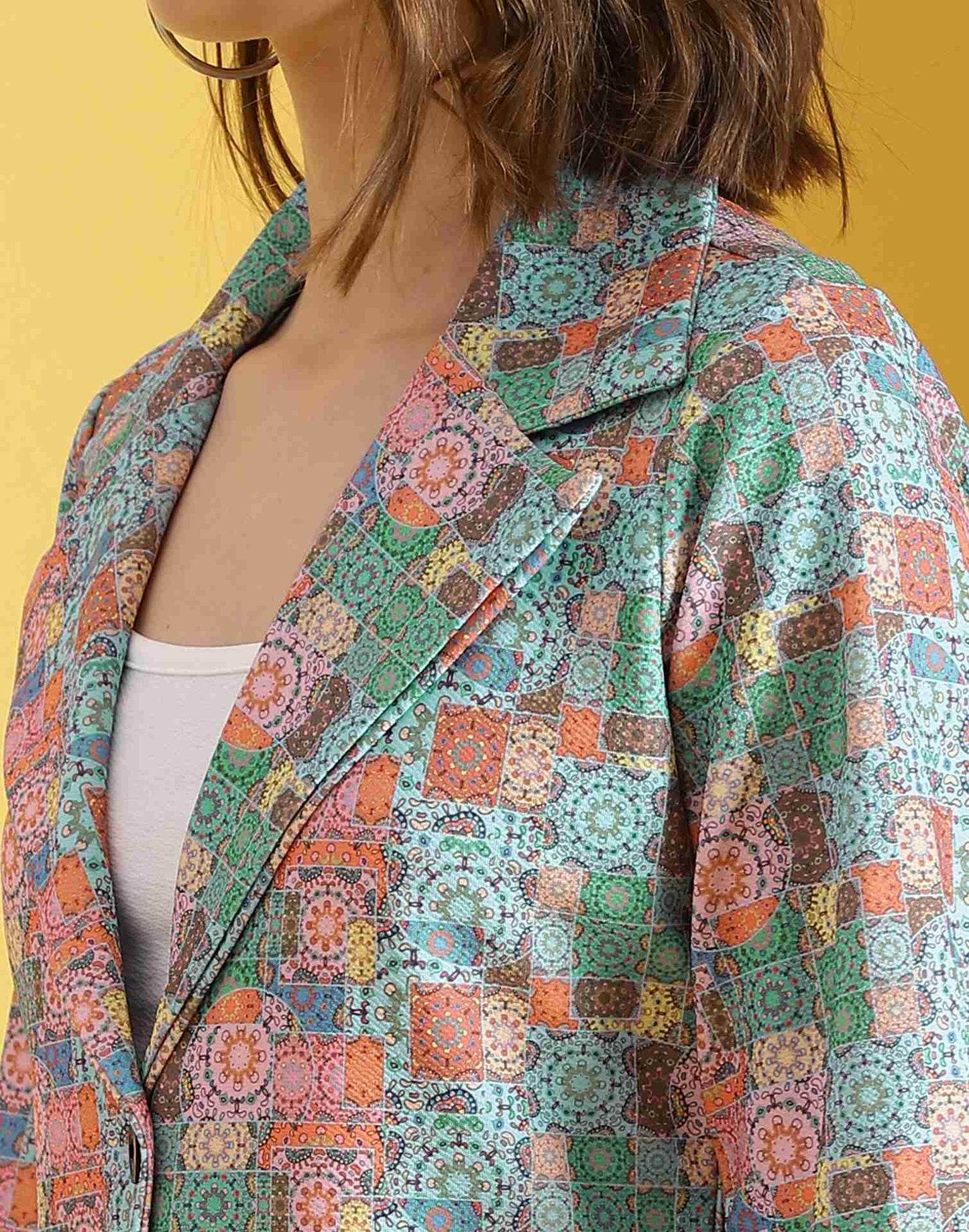 Multicoloured Lycra Printed Top