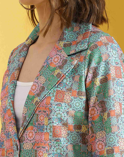 Multicoloured Lycra Printed Top