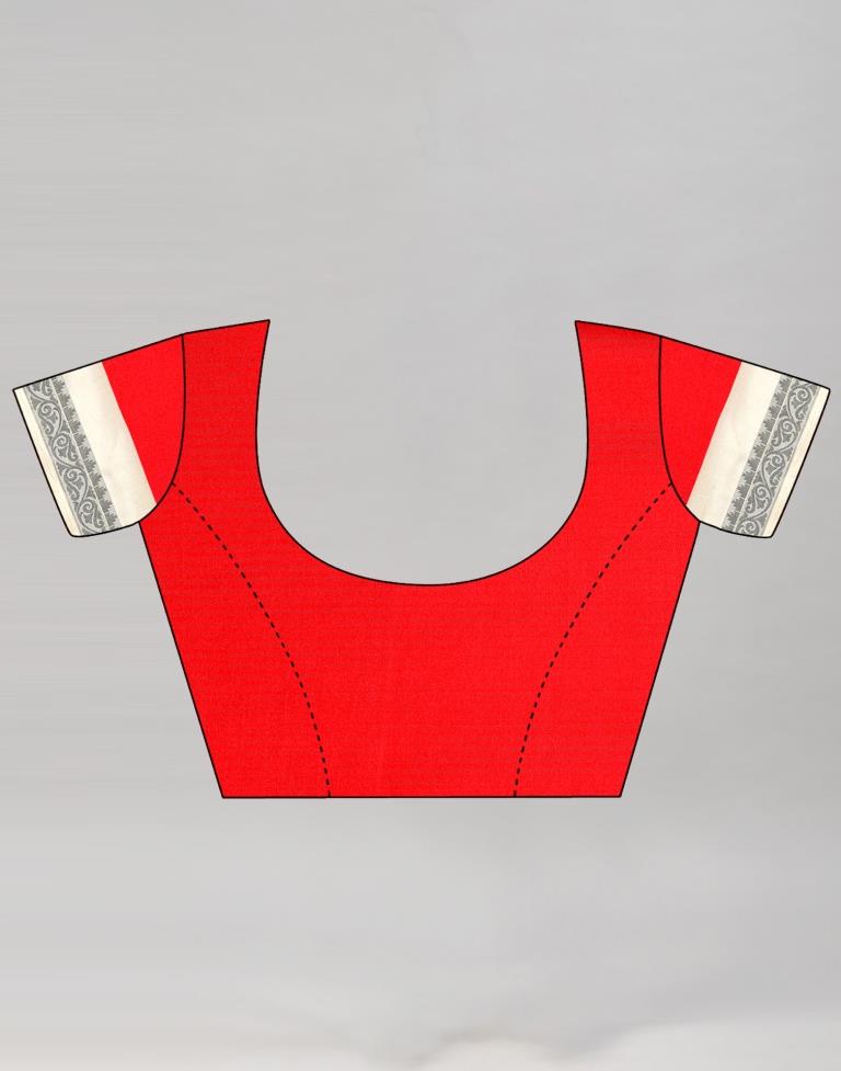 Off White Coloured Terylene Printed Partywear Saree | Sudathi