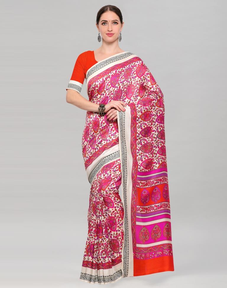 Off White Terylene Saree | Sudathi