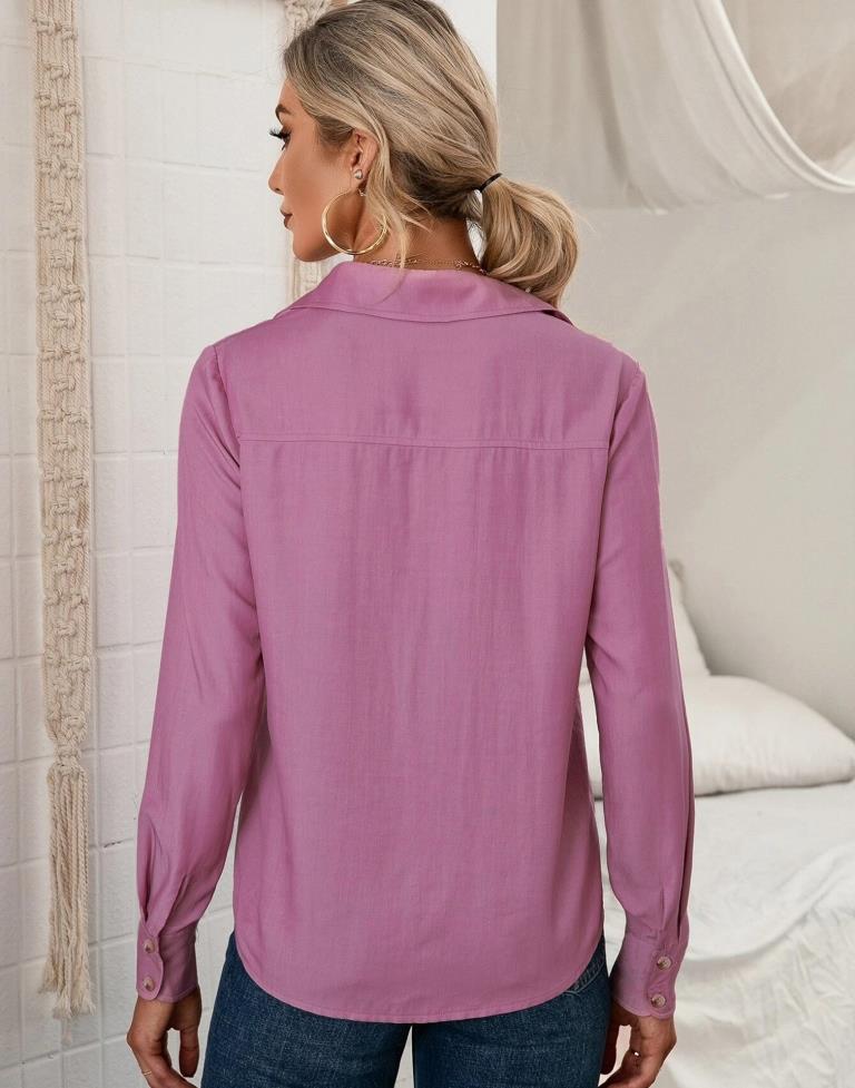 Pink Crepe Plain Shirt
