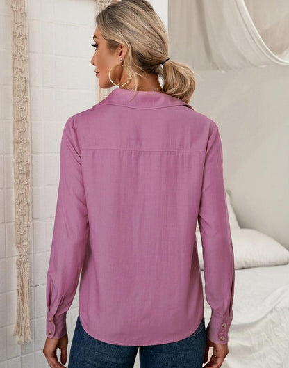 Pink Crepe Plain Shirt