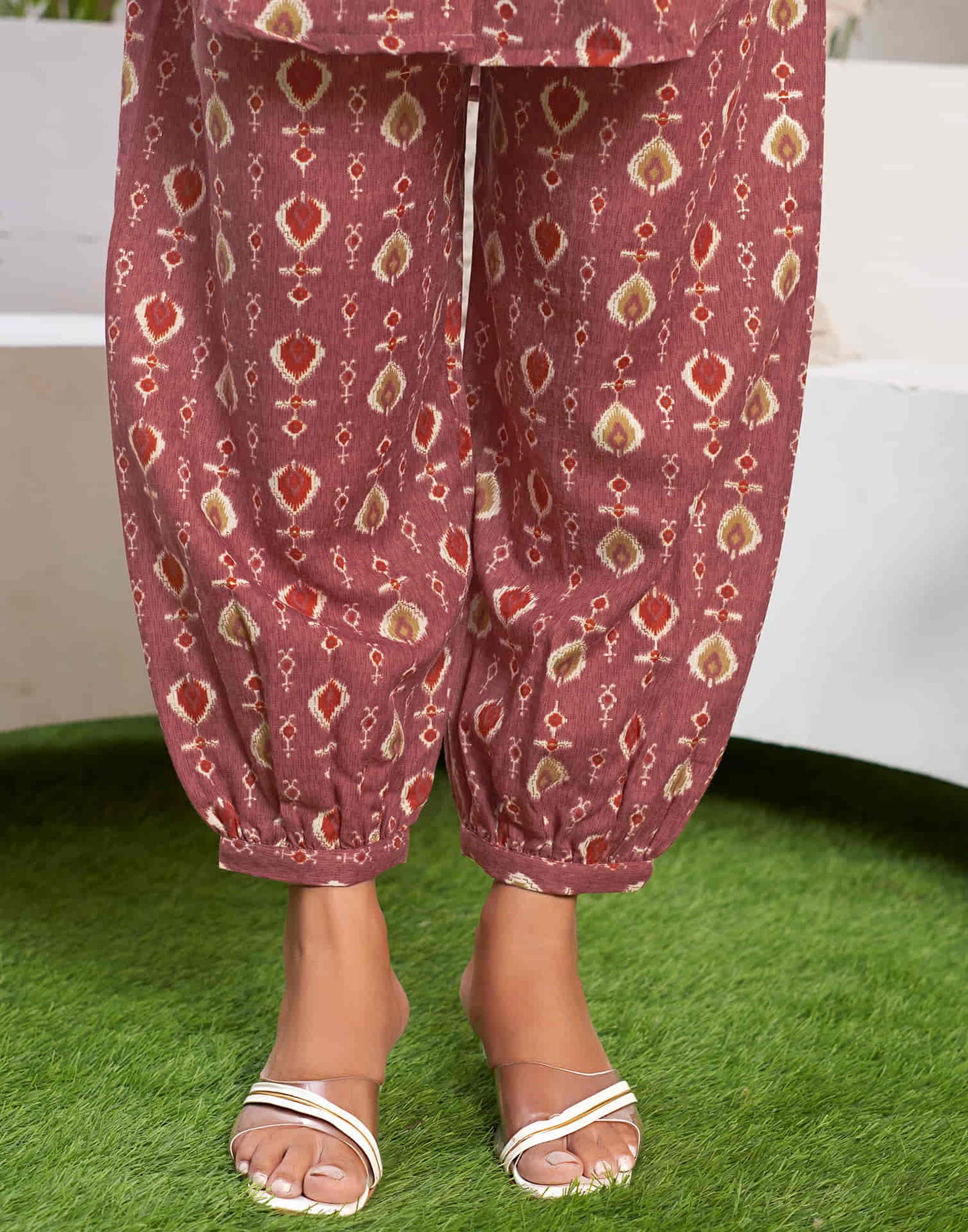 Chestnut Brown Cotton Printed Co-ord Set