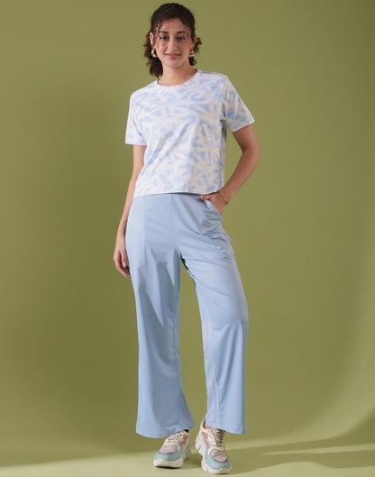 White Lycra Printed T-shirt
