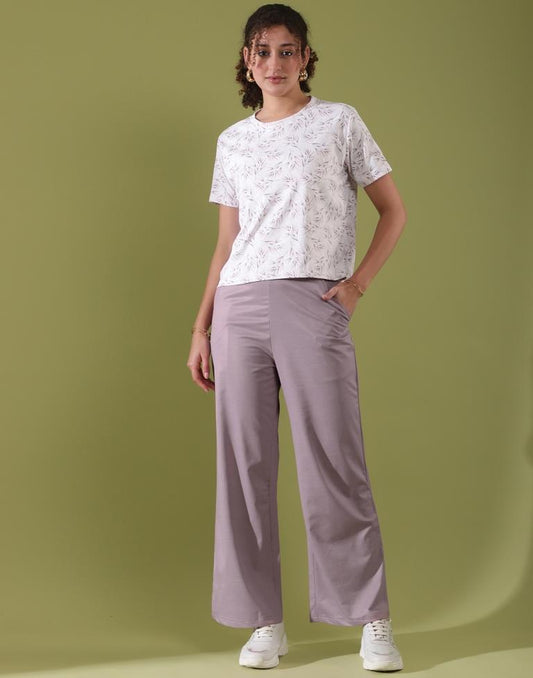 White Lycra Printed T-shirt