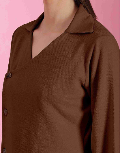 Brown Lycra Plain Top