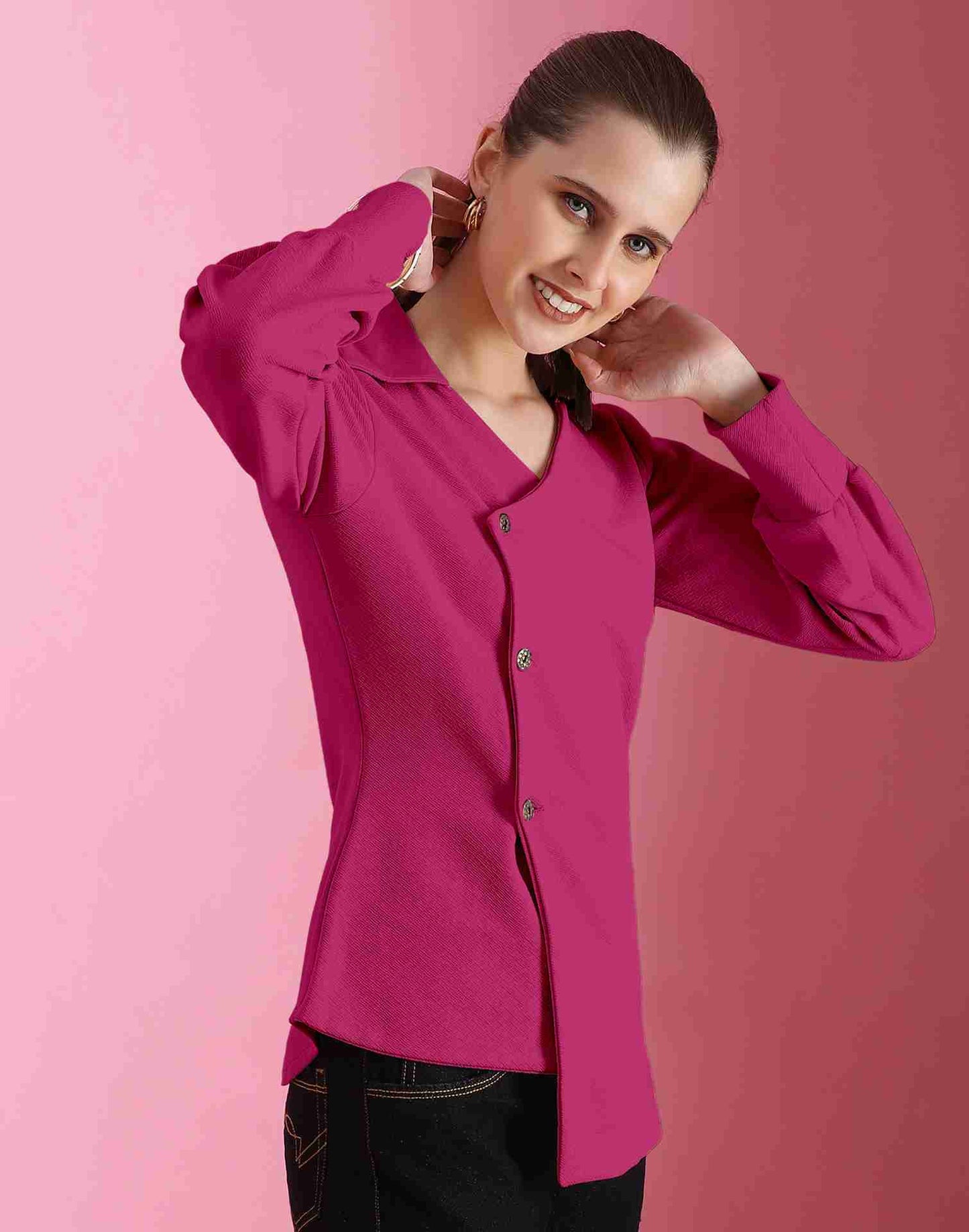 Pink Lycra Plain Top