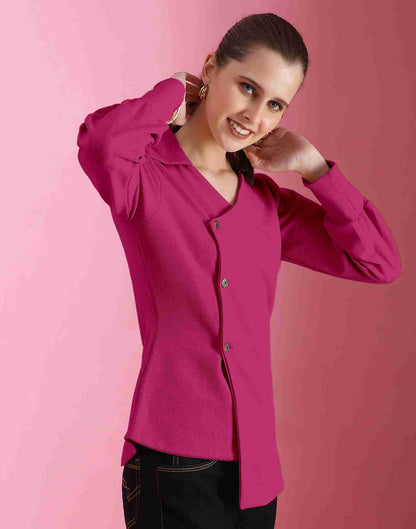 Pink Lycra Plain Top