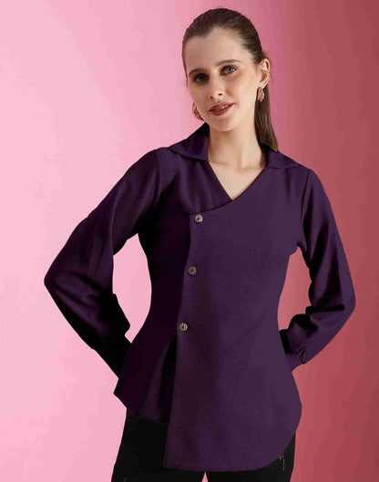 Purple Lycra Plain Top
