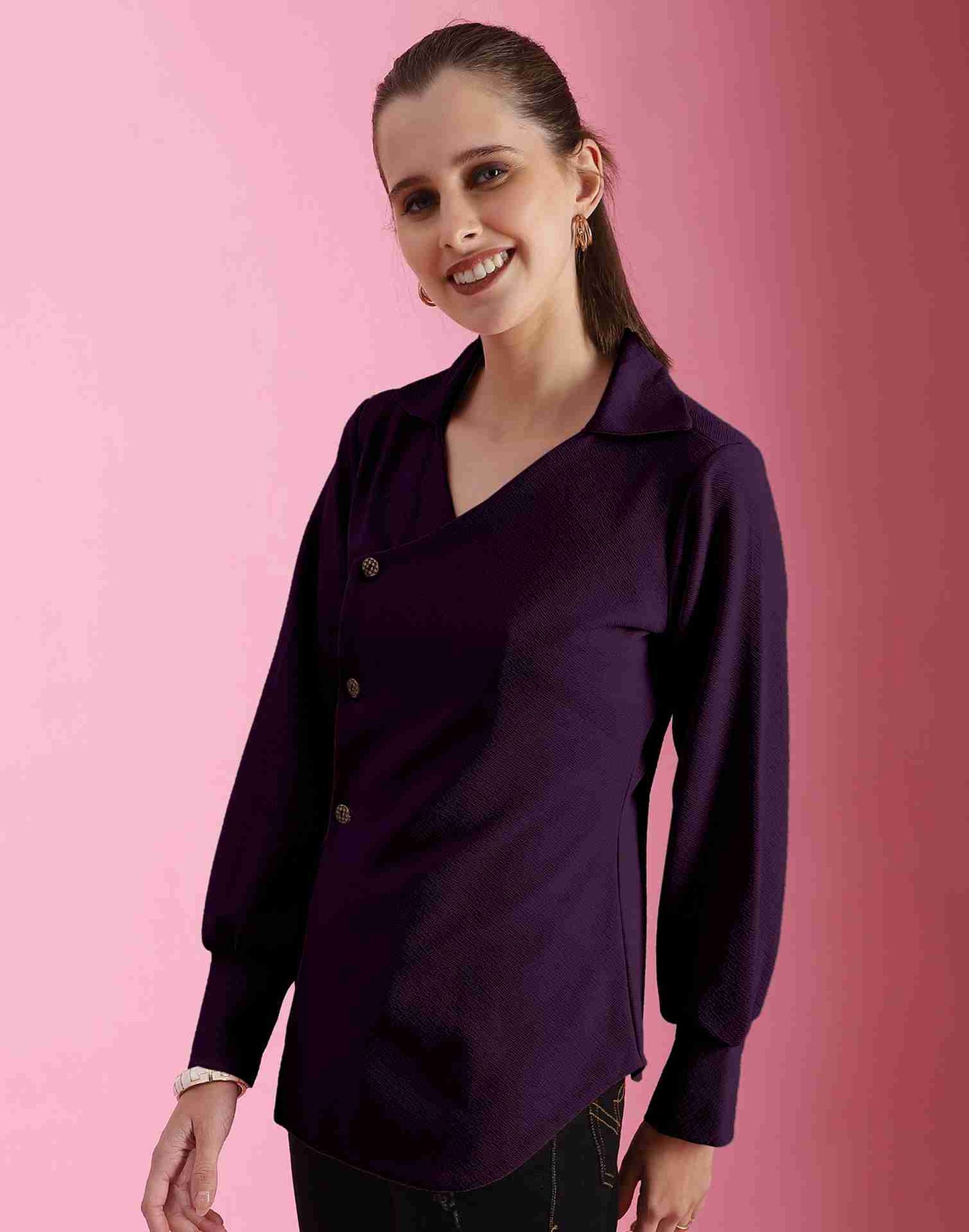 Purple Lycra Plain Top