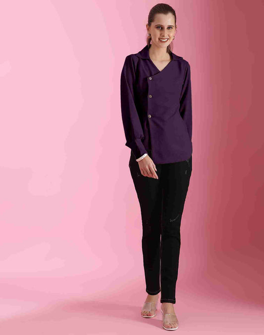 Purple Lycra Plain Top