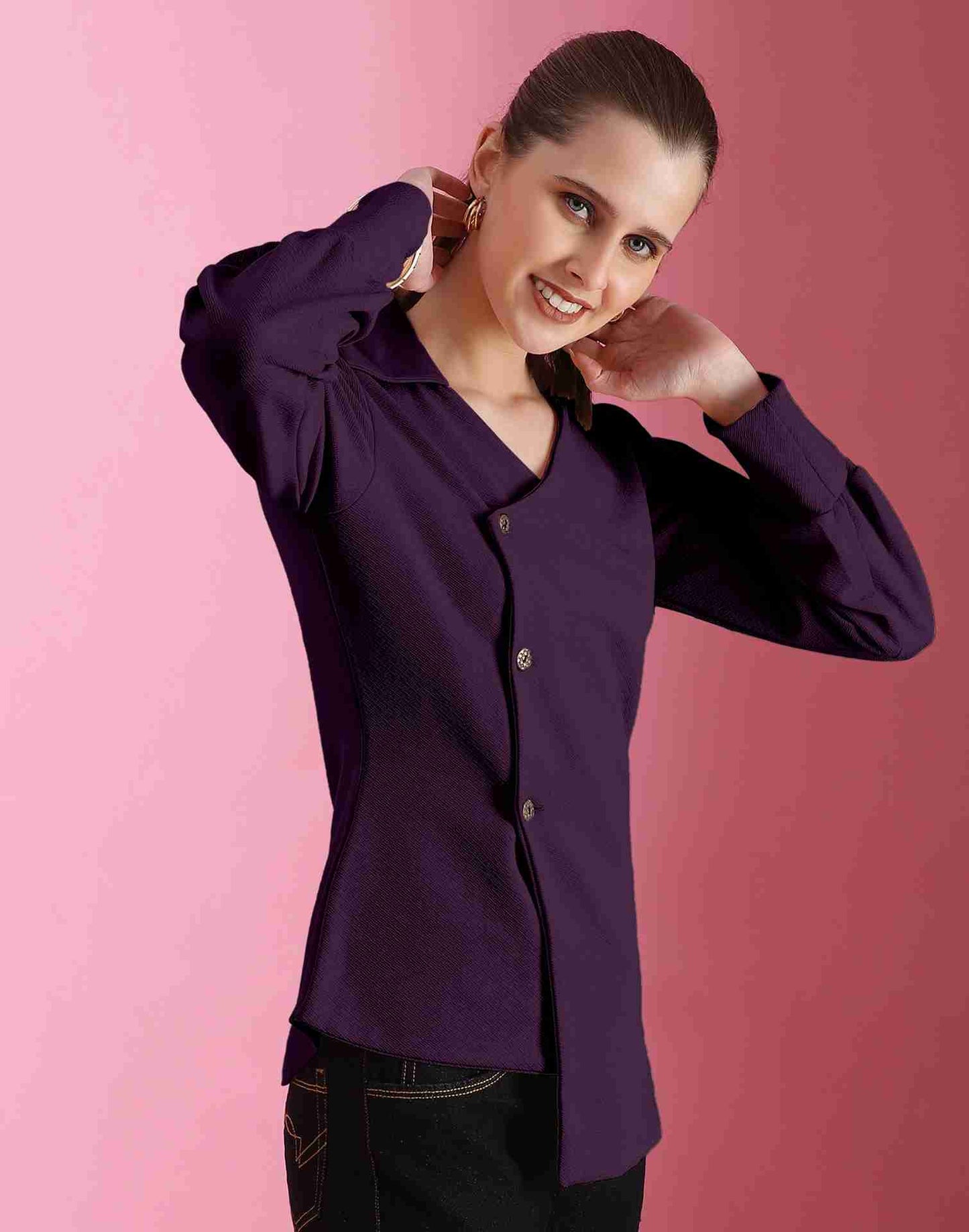 Purple Lycra Plain Top