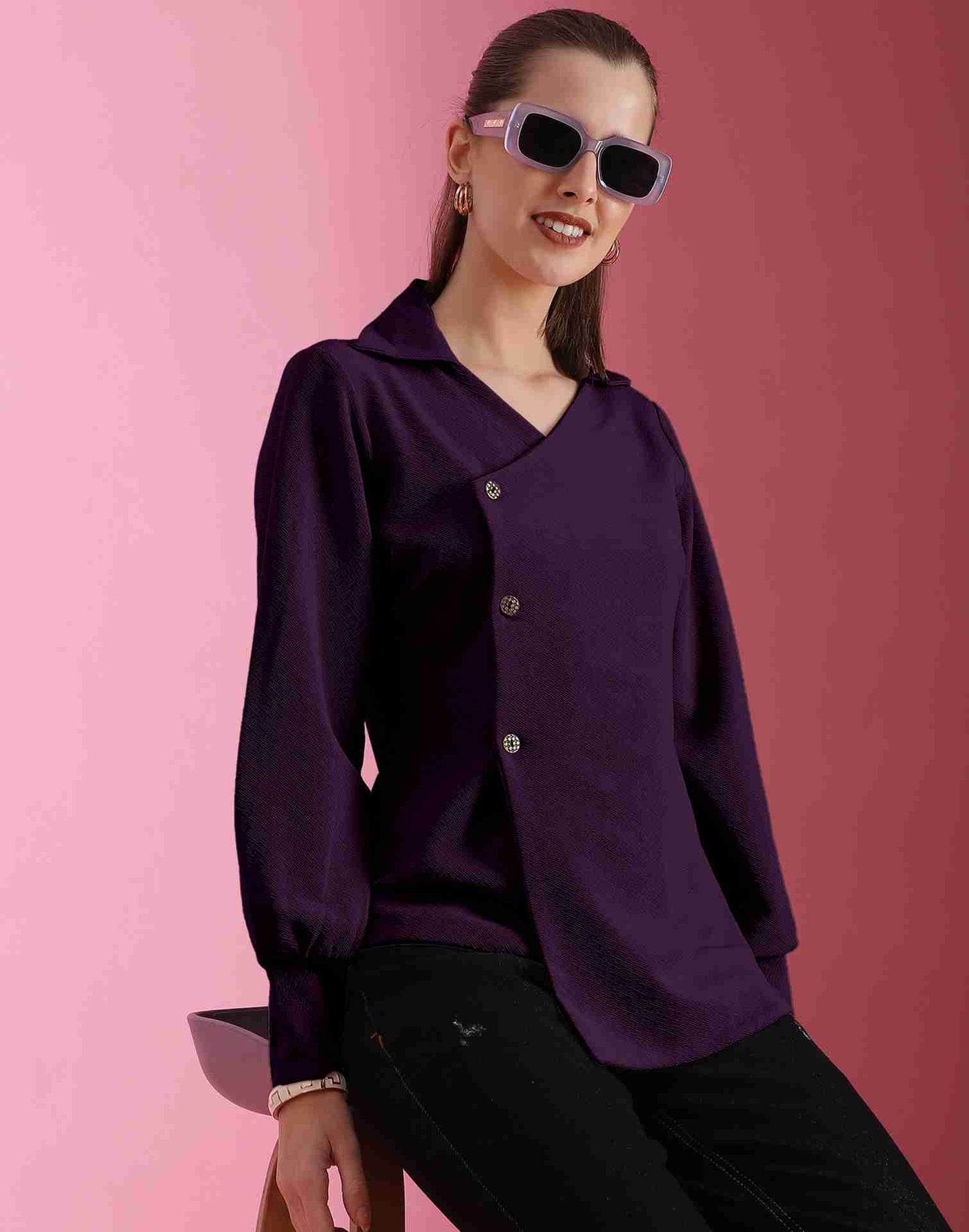 Purple Lycra Plain Top