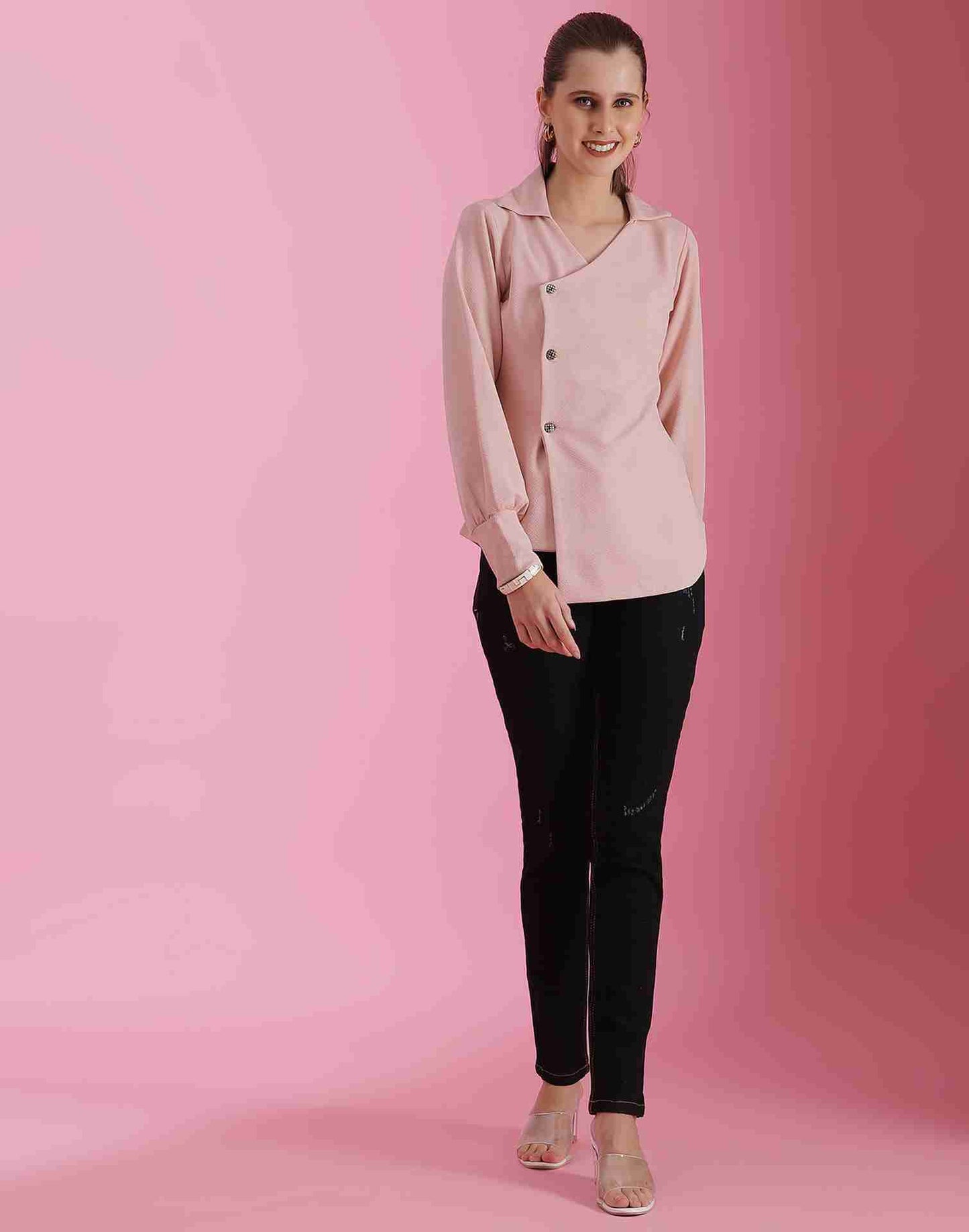 Pink Lycra Plain Top