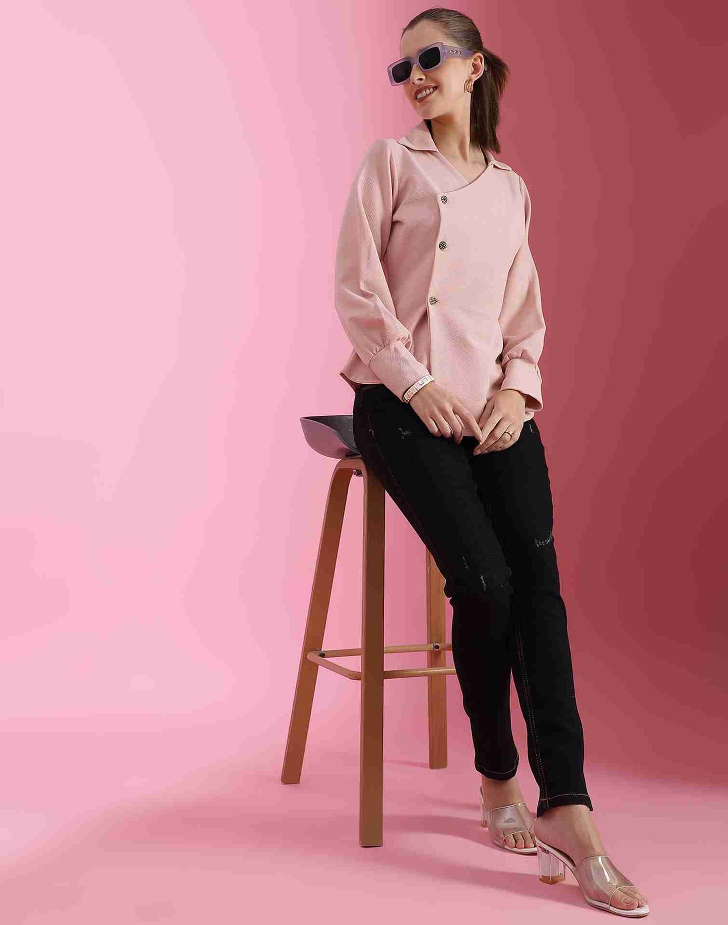 Pink Lycra Plain Top