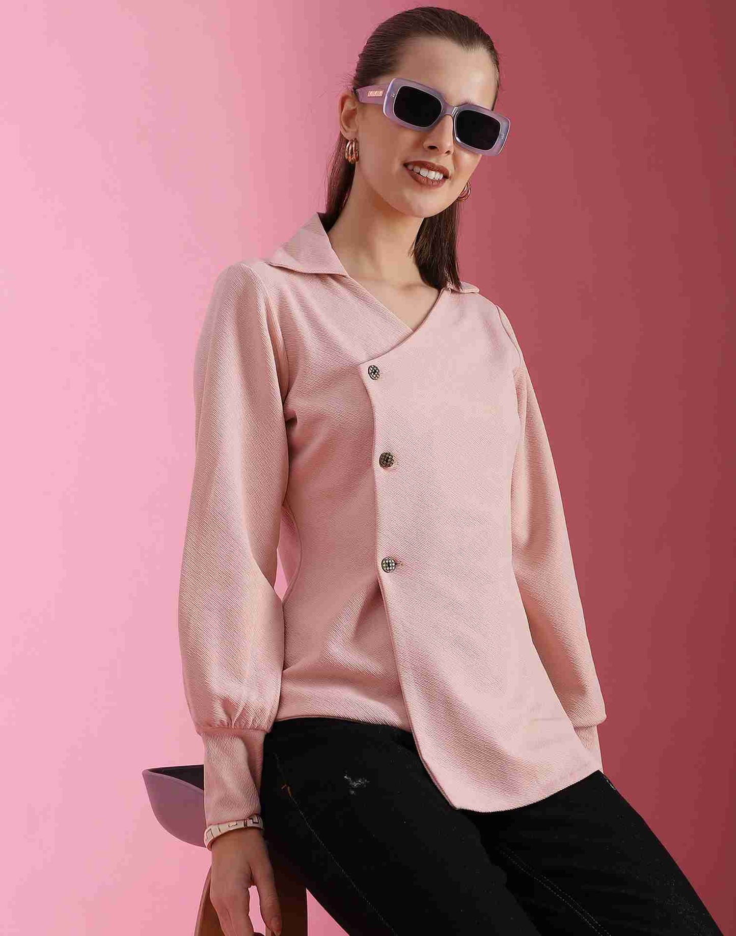 Pink Lycra Plain Top