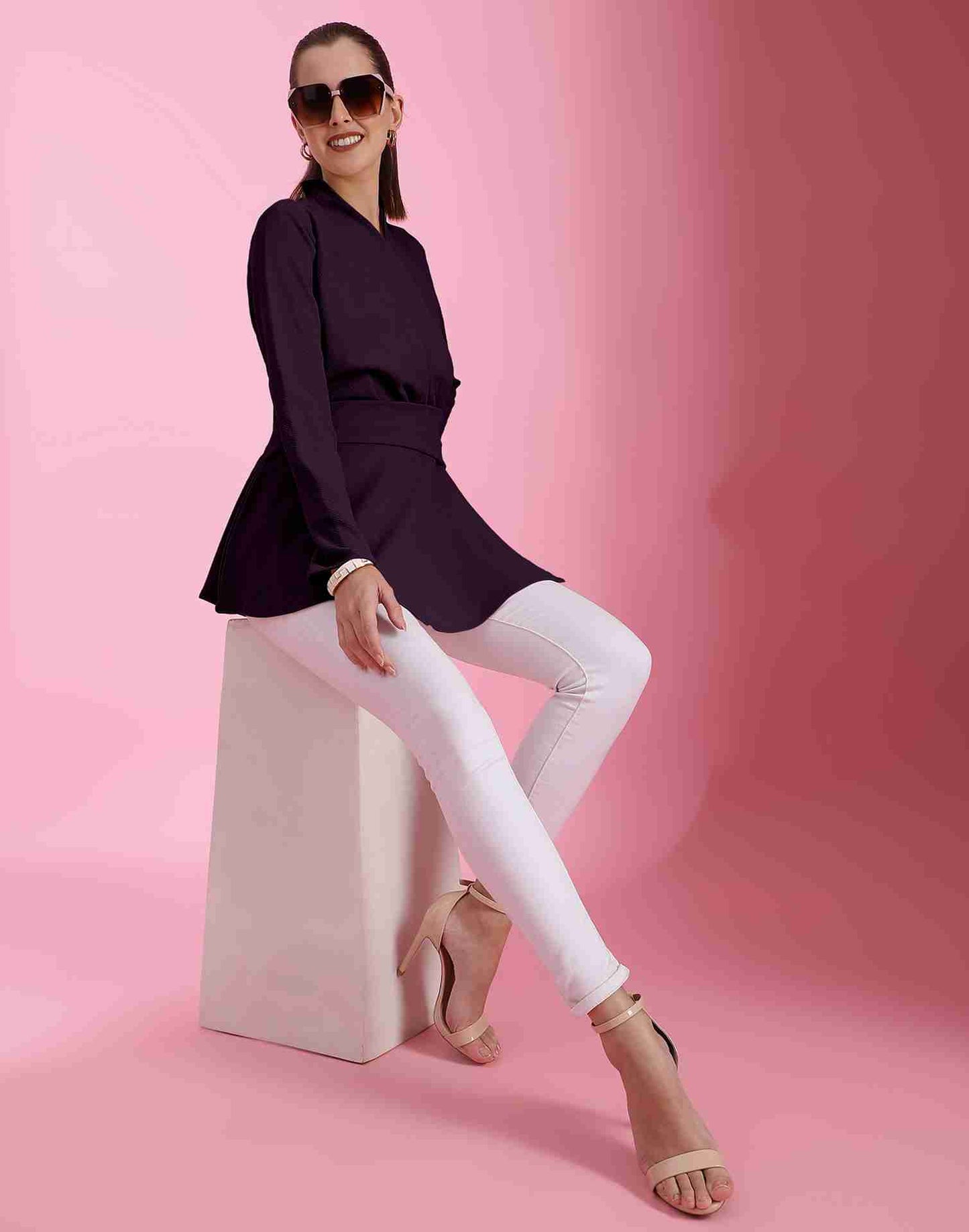 Purple Lycra Plain Top