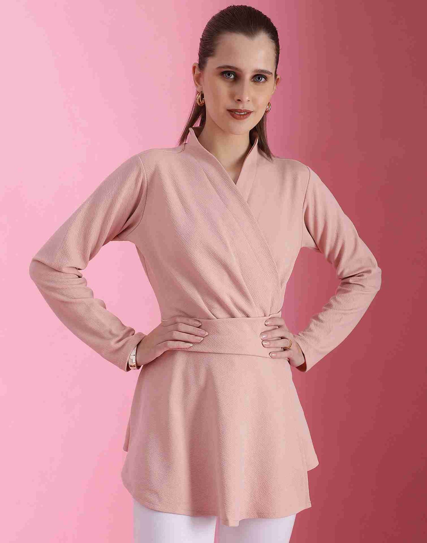 Pink Lycra Plain Top