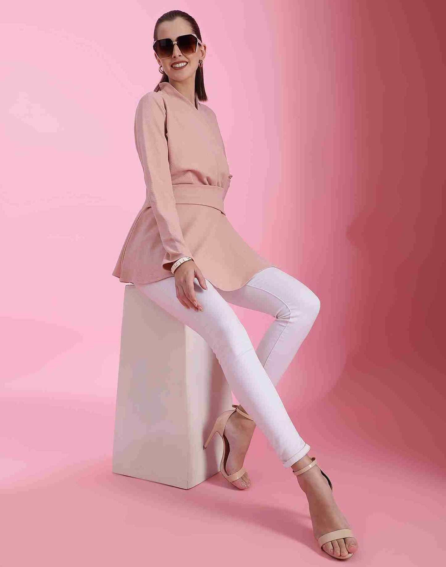 Pink Lycra Plain Top