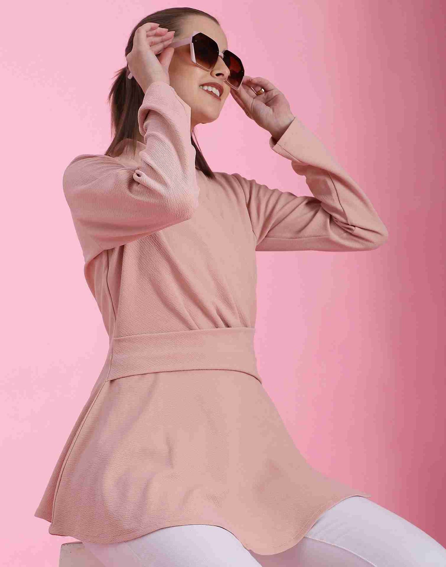 Pink Lycra Plain Top
