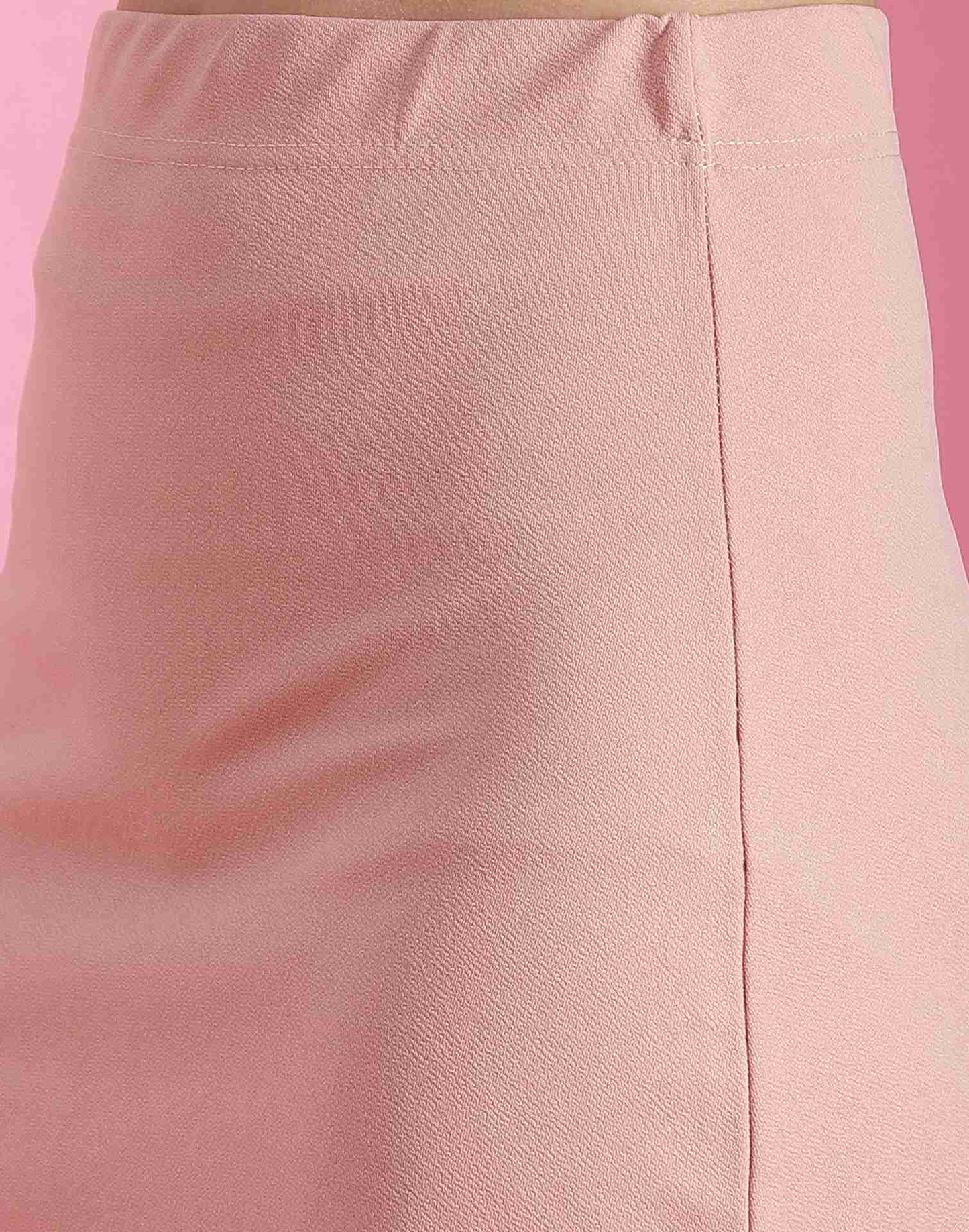 Pink Lycra Plain Co-ord Set