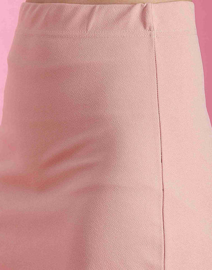 Pink Lycra Plain Co-ord Set
