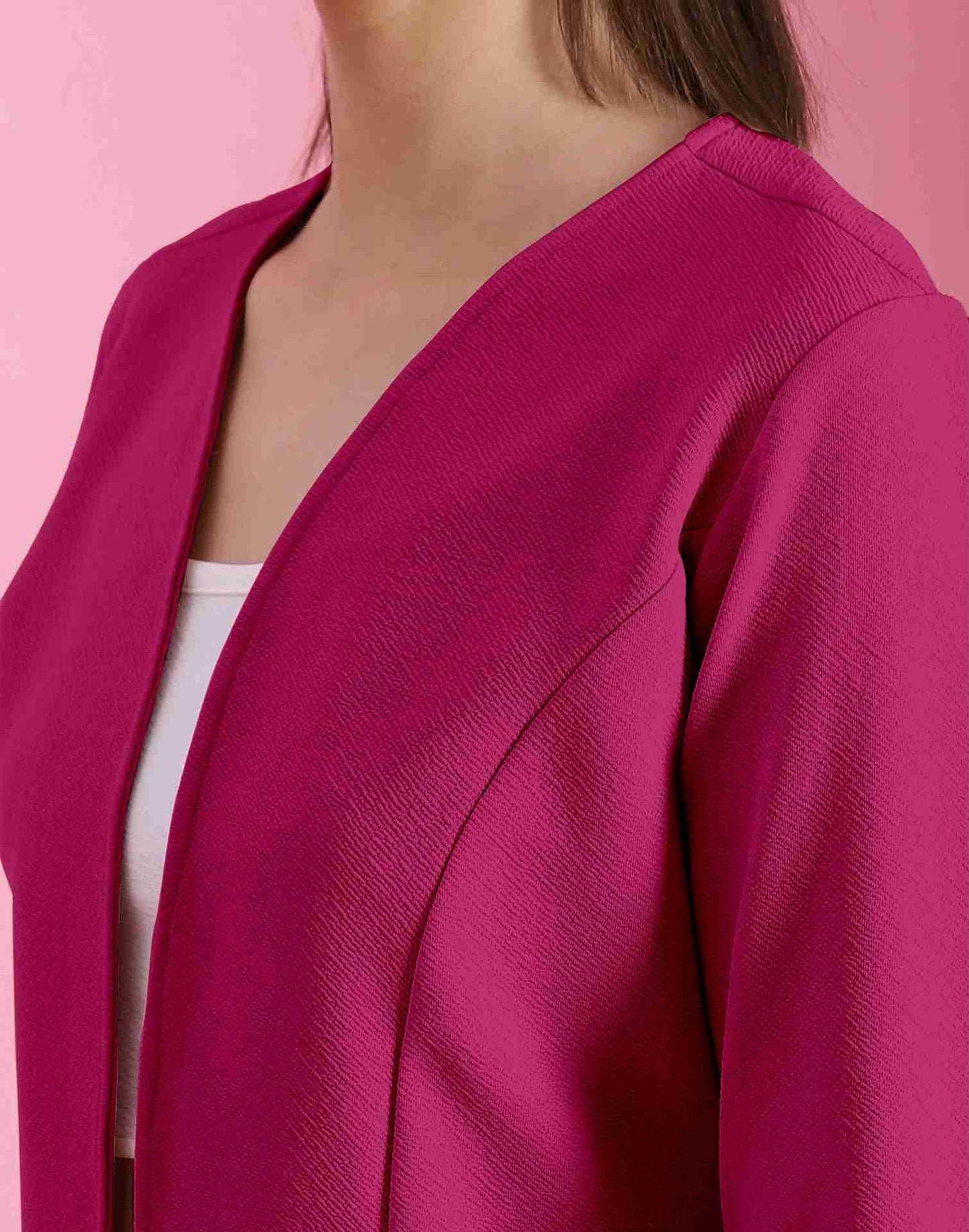 Pink Lycra Plain Co-ord Set
