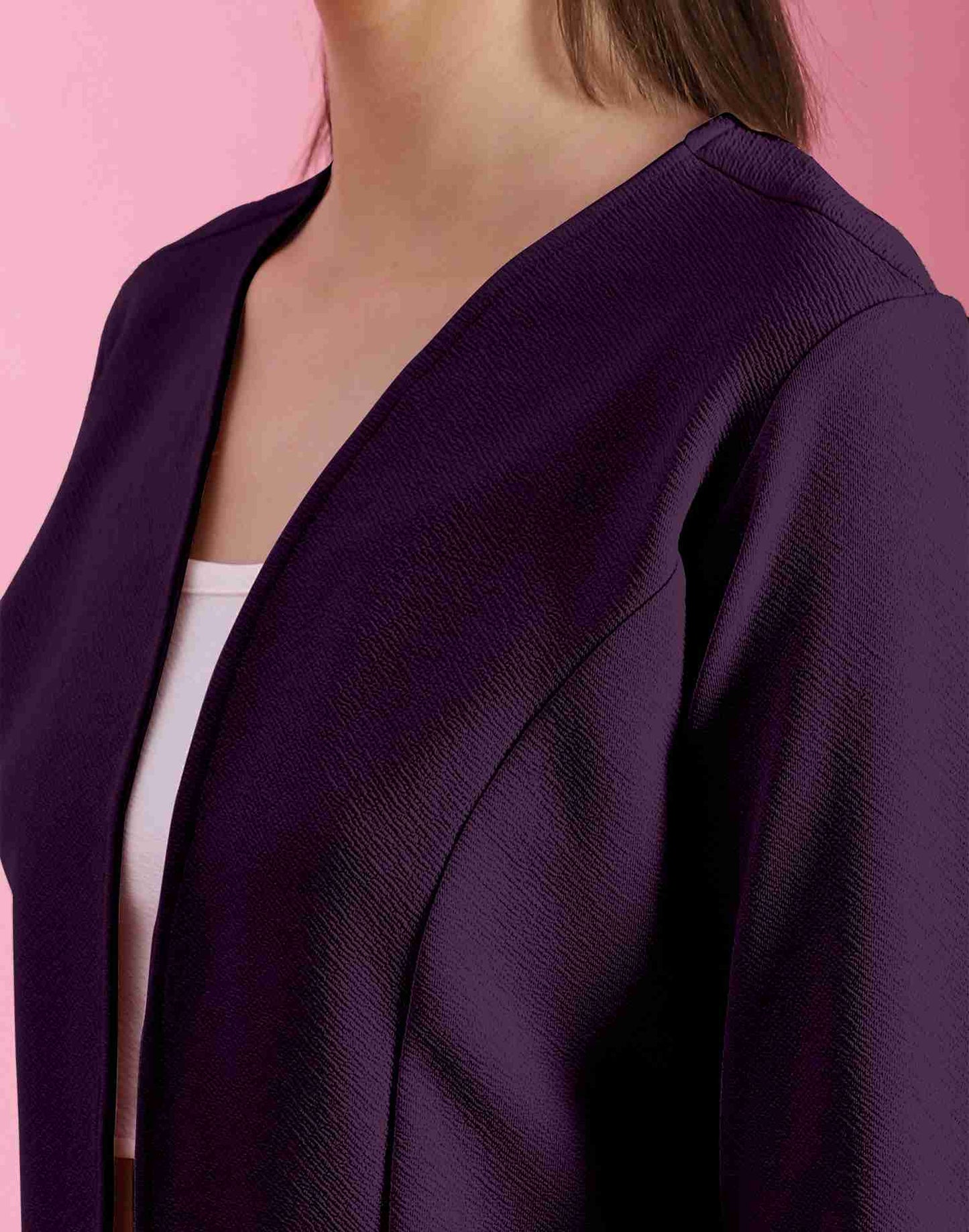Purple Lycra Plain Co-ord Set