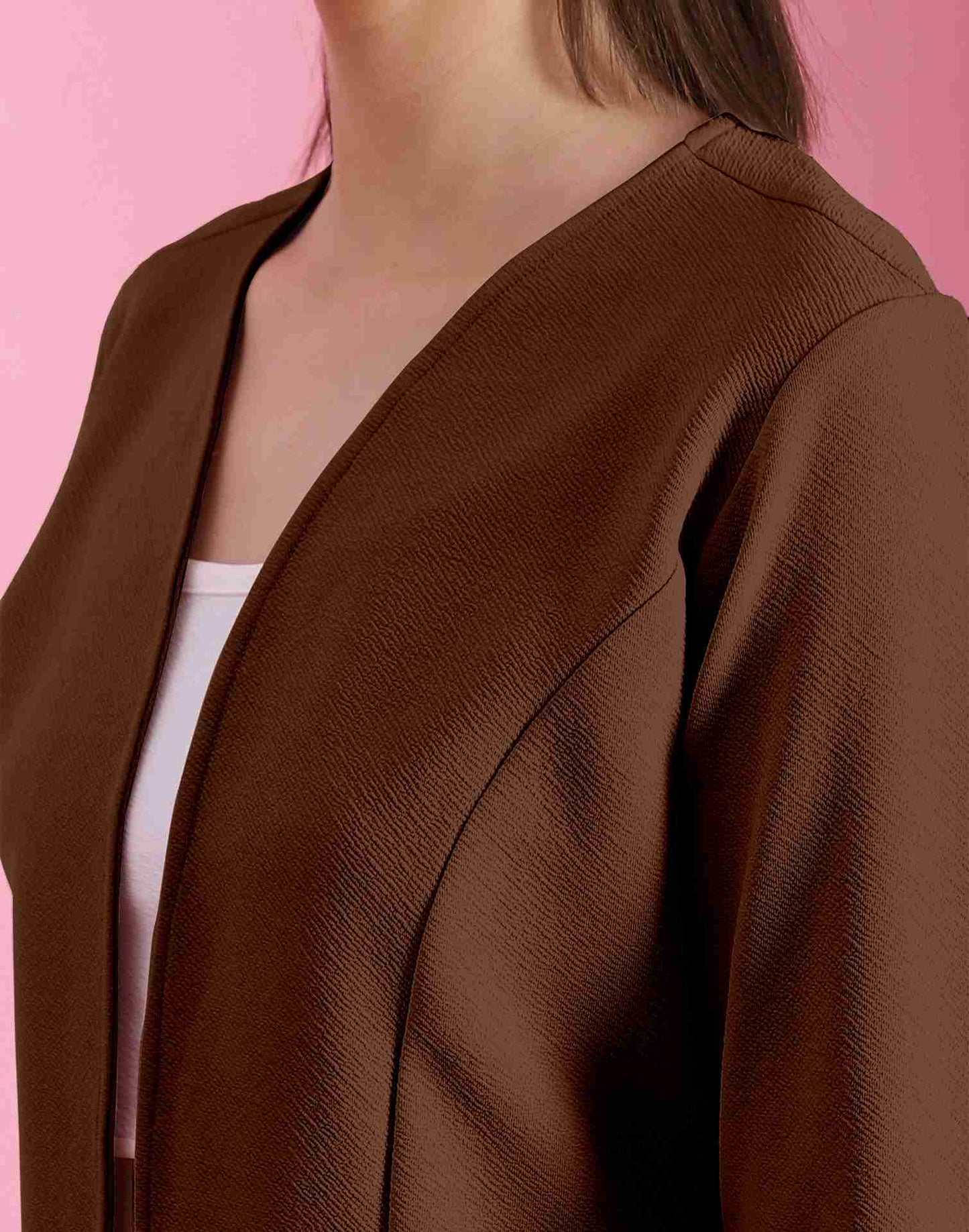 Brown Lycra Plain Co-ord Set