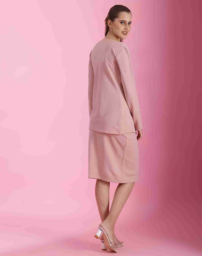Pink Lycra Plain Co-ord Set