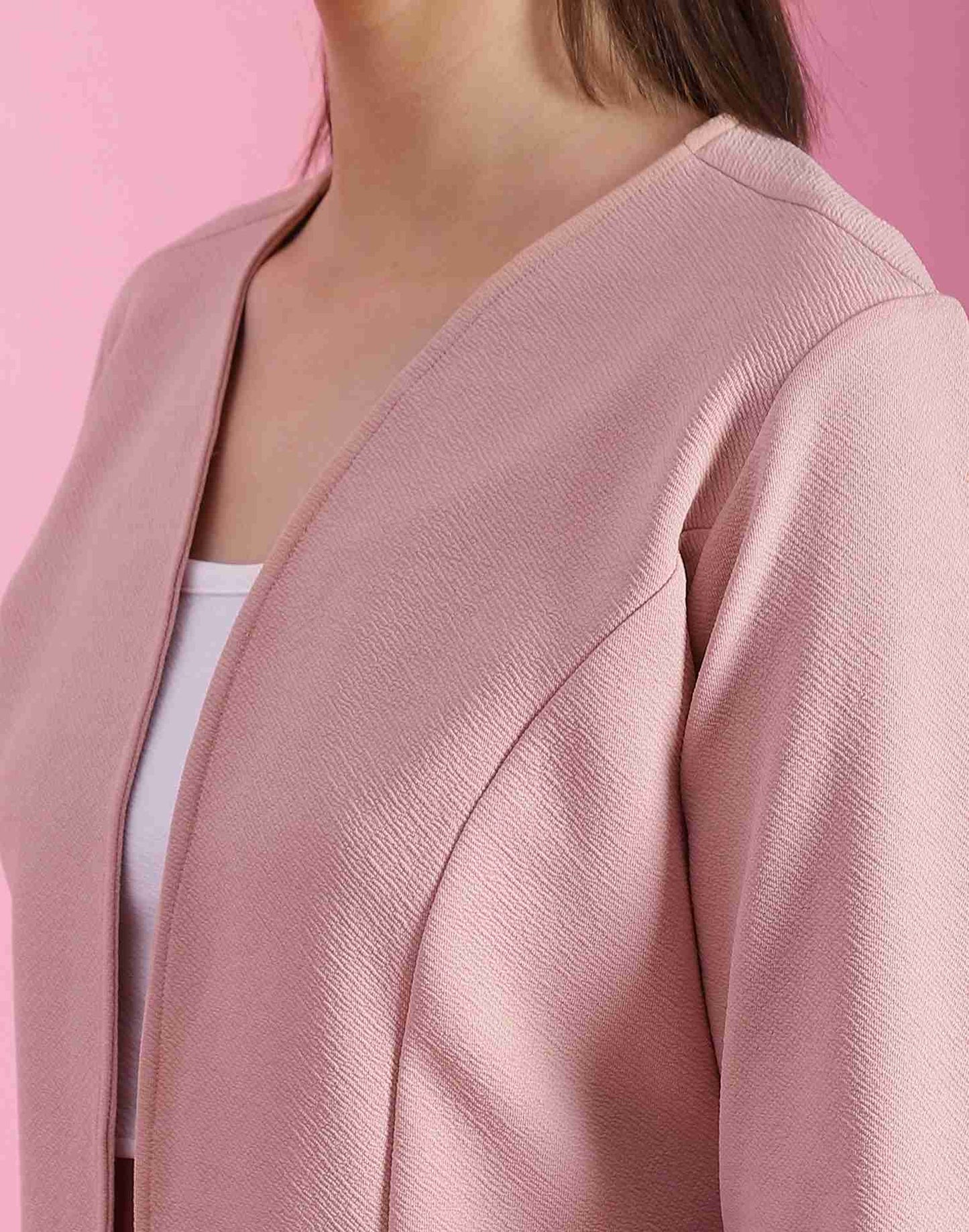 Pink Lycra Plain Co-ord Set