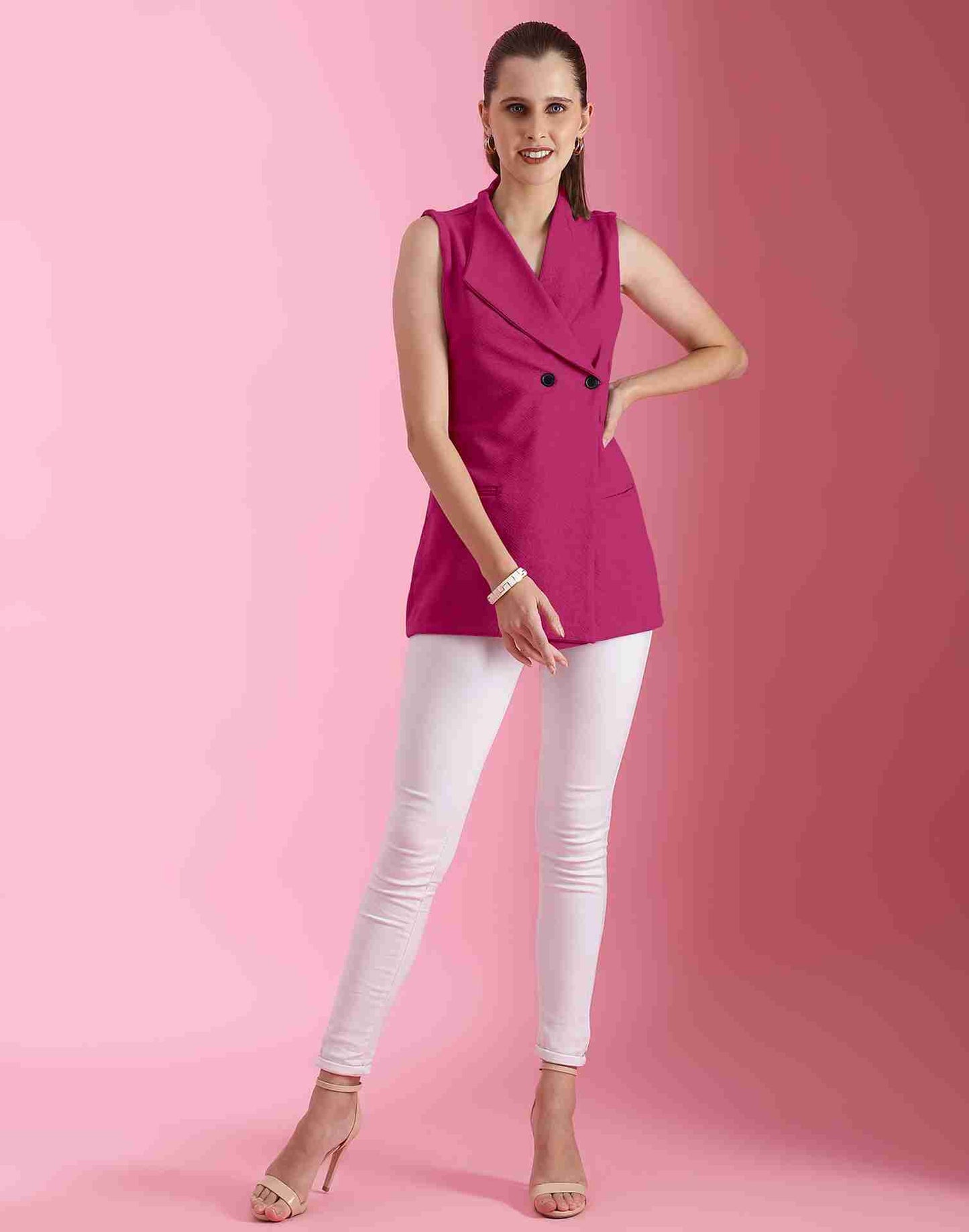 Pink Lycra Plain Top