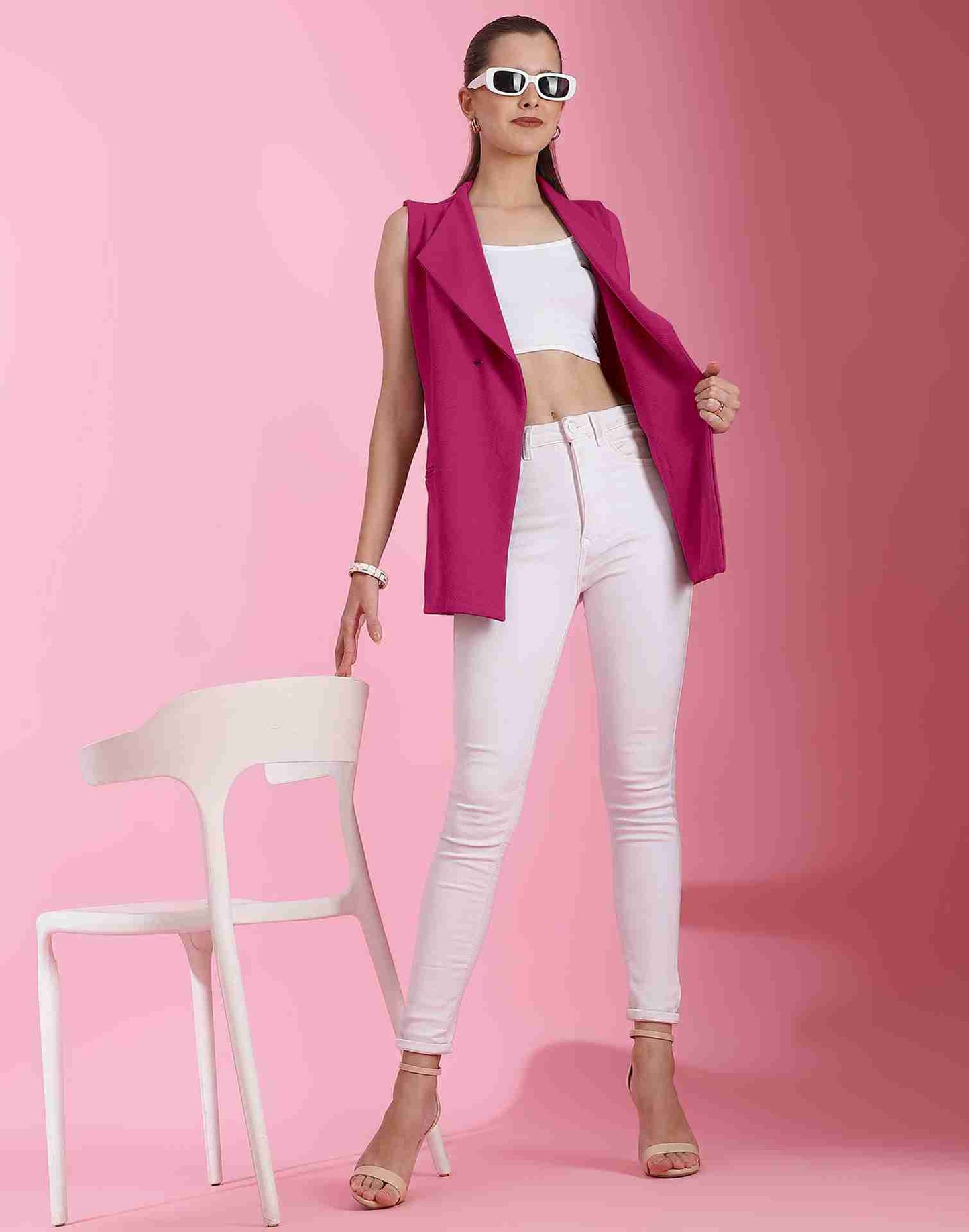 Pink Lycra Plain Top