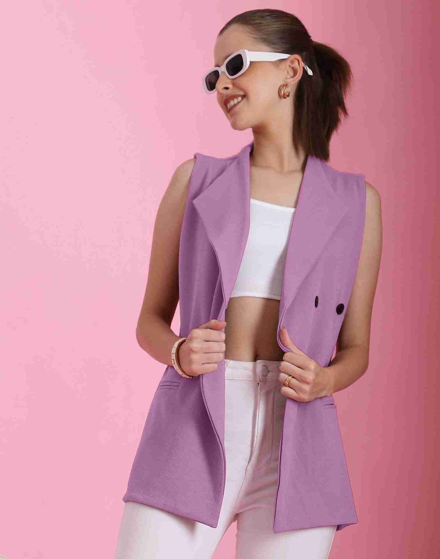 Lavender Lycra Plain Top