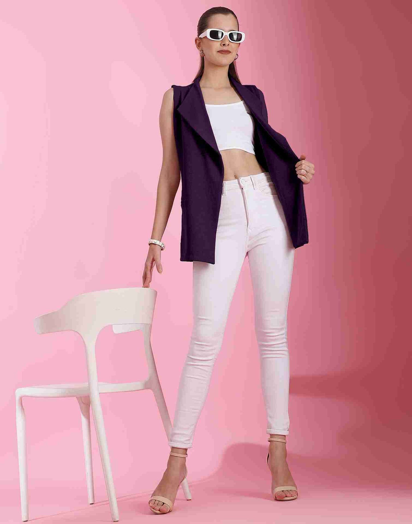 Purple Lycra Plain Top