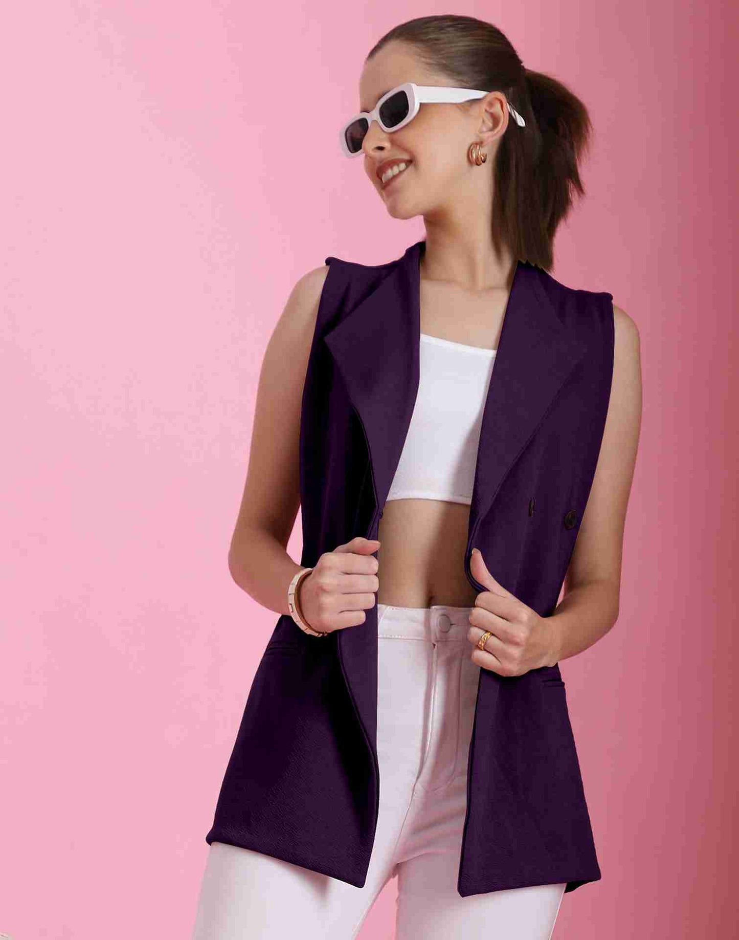 Purple Lycra Plain Top