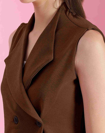 Brown Lycra Plain Top