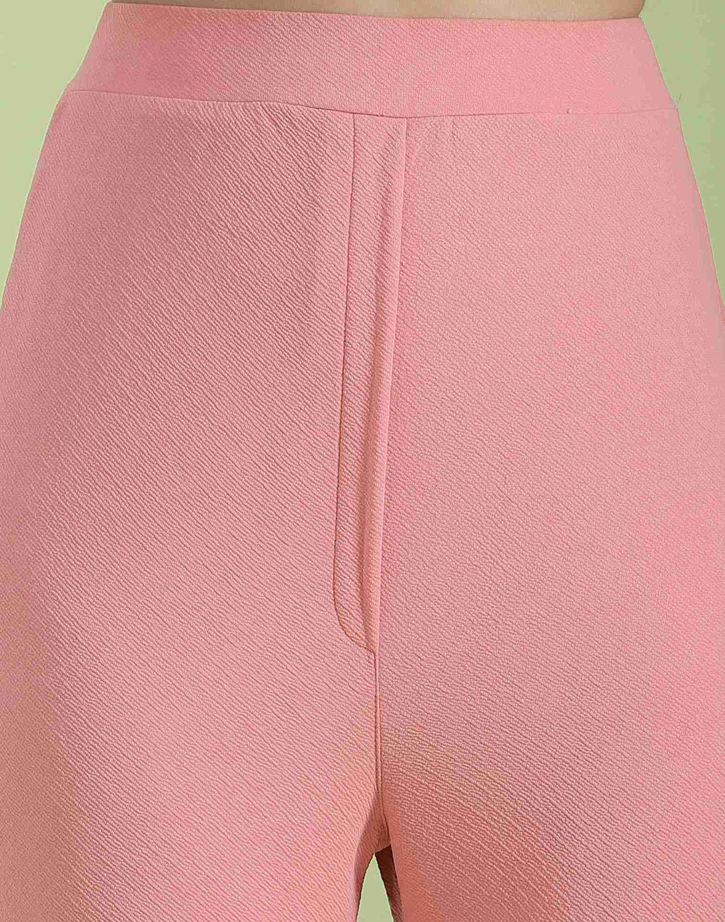 Pink Lycra Plain Co-ord Set