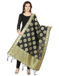 Flamboyant Black Coloured Poly Silk Jacquard Banarasi Dupatta | Sudathi