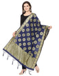 Epitome Navy Blue Coloured Poly Silk Jacquard Banarasi Dupatta | Sudathi