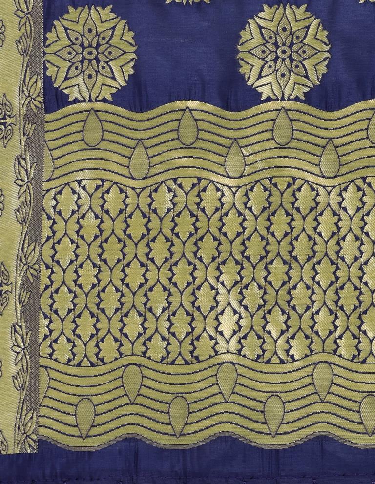 Epitome Navy Blue Coloured Poly Silk Jacquard Banarasi Dupatta | Sudathi